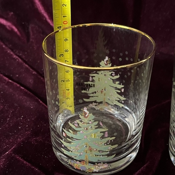 NEW Spode x 2 Double Old Fashioned Christmas Tree Gold Rim Replacement Glasses - Picture 6 of 7